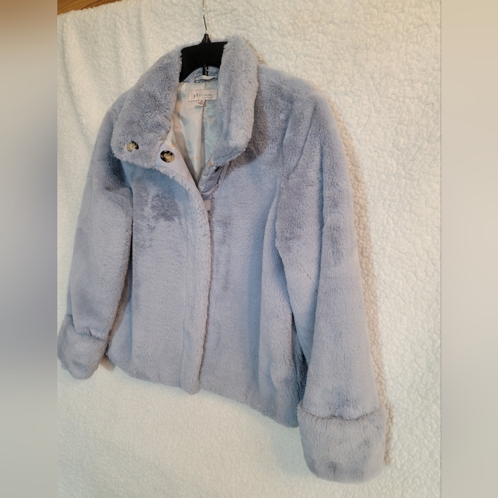 Womens Size M Philosophy Teddy Jacket in Lilac - Picture 4 of 12